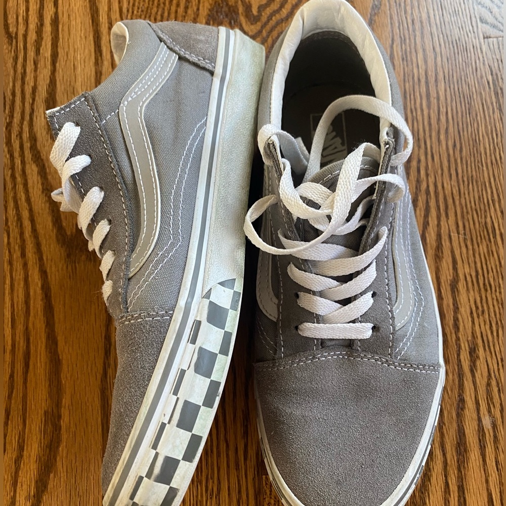 Vans Unisex Gray and White Sneakers